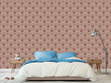 Elegant Art Deco Wallpaper “Wine Lotus” — Peel And Stick Design For Bedroom Or Living Room