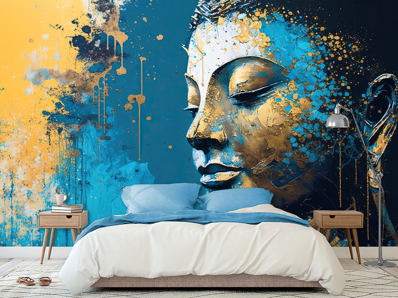 Wall Print Non-Woven Wall Murals With Design Photo Wallpaper "Buddha" For Room, Bedroom, Living Room Decor