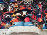 In Animalism Style Traditional Full Wall Wallpapers "Colorful Animals" For Office, Hall