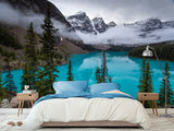 Full Wall Traditional Wallpaper "Forest And Blue Lake" – Nature Wall Mural Design For Bedroom Or Lounge