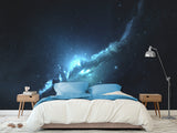 Peel and Stick Wall Mural Full-Wall Art Wallpaper "Space Nebula Surrounded by Stars" Decor For Bedroom