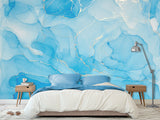 Vinyl Wallpaper Peel and Stick Abstract Wallpaper for Apartment Design Full-Wall Mural for Living Room and Hall "Intertwining of Blue and Gold" ✨