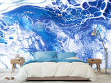 High-Quality Wallpaper With Abstract Design Vinyl Wallpaper Peel and Stick Eco-Paint Wall Mural For Bedroom, Living Room 'Abstraction: Blue Fantasy' 🌌
