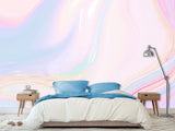 Abstract Peel And Stick Wallpaper For Living Room, Creating Comfort In Space, Abstract Pastel Waves For Office, Bedroom, Full Wall Art Print Mural 🎨
