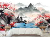 Asian Art  Peel and Stick Wall Mural "Japanese Landscape" Photo Wallpaper For Bedroom Living Room Decor