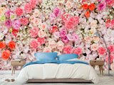Self-Adhesive Mural Full Wall Blush Rose Art for Home or Bedroom Decor