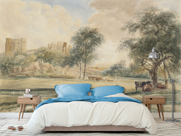 Non-Wowen Wallpaper Peter De Wint OWS - Kenilworth Castle Warwickshire Photo Wallpaper For Living Room, Study, Or Home Office