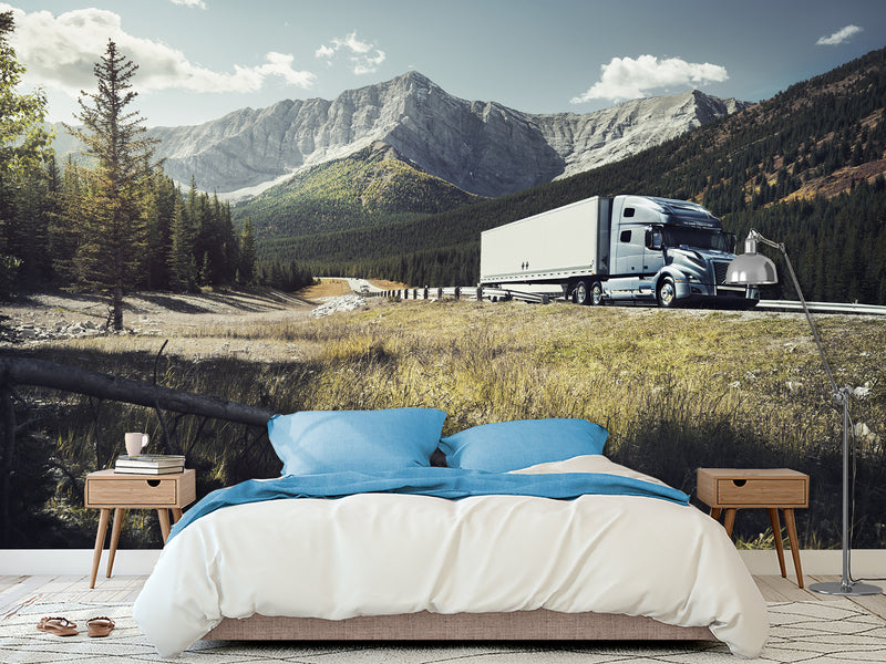 Peel and Stik Wallpaper Volvo On Mountain Road – 3D Wall Art For Bedroom, Kitchen And Living Room