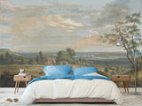 Peel And Stick Wall Mural Art Print Paul Sandby – A Distant View of Maidstone for Living Room or Bedroom Design
