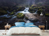 Peel and Stick film Oracal wallpaper for home “Mountain Waterfall”, bedroom decor