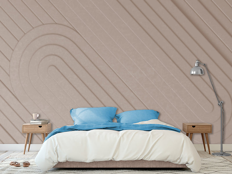 3D Beige Non-Woven Photo Wallpaper Design For Home, Stylish For Office, Bedroom, Living Room Mural “Modern In Pastel”