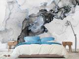 Non-Woven Wall Wallpaper For Office, Art Design For Bedroom, Abstraction Mural "Black And White Haze"