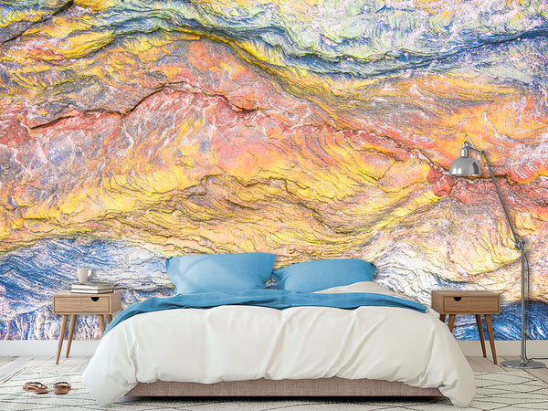 Peel and Stick 3D photo wallpaper Abstract Wall Art – Multicolored Cave-Inspired Texture
