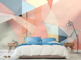 "Peel and Stick Wall Mural 'Geometric Abstraction', Decor for Office, Bedroom, Living Room"