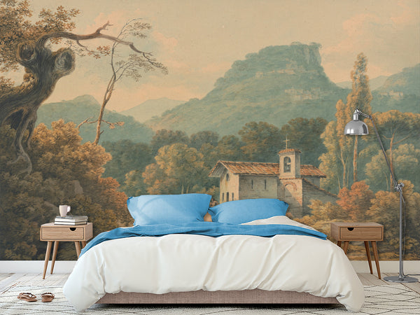 Non-Wowen Wallpaper John Warwick Smith-The Hermitage at Frascati Vintage Style Photo Wallpaper For Living Room And Bedroom