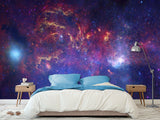 Peel & Stick Print Purple Nebula – Full Wall Wallpaper Mural For Living Room Or Bedroom