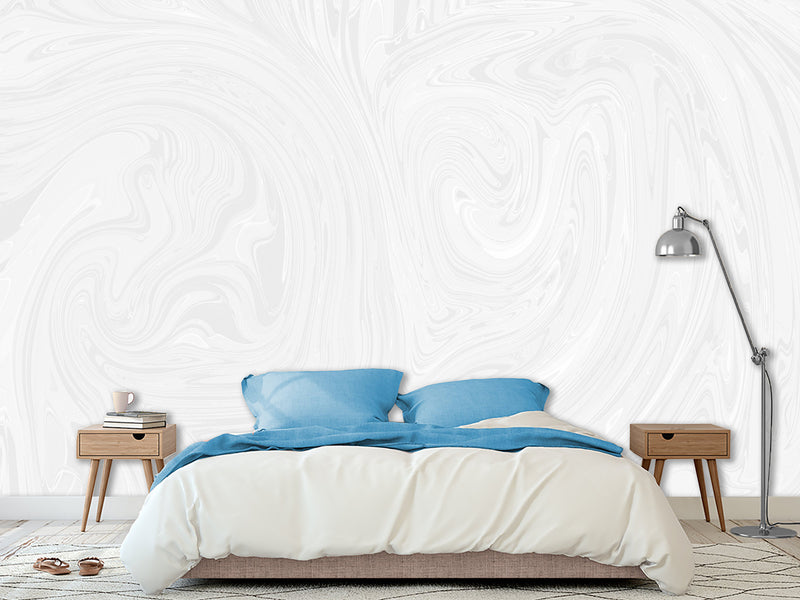 White Non-Woven Wallpaper Art Design for Living Room or Lounge Area – "White Abstraction – Modern Minimalism"