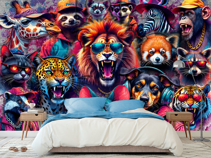 Art Design For Interior Peel and Stick Wall Mural With Pattern "Animalism" For Home Wall