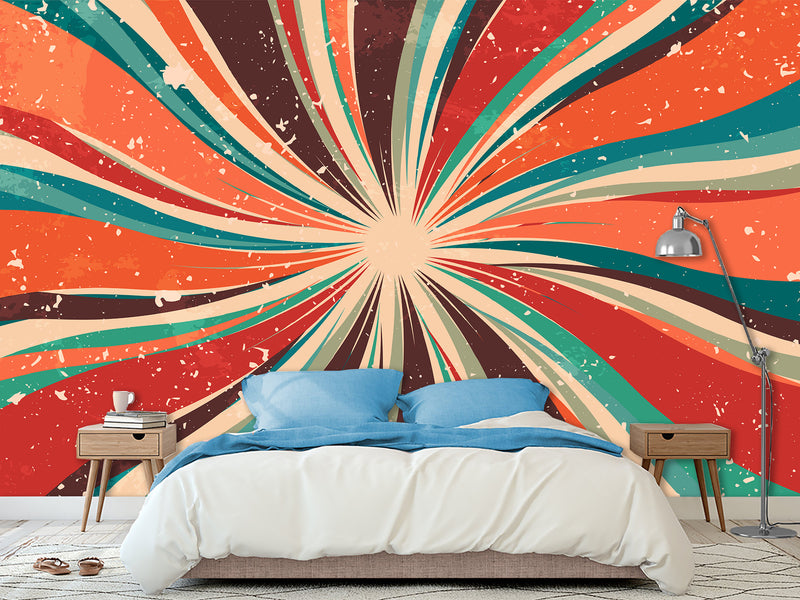 Non-Woven Full Wall Photo Wallpaper Art Design For Living Room, Workspace - Abstract Retro Dirty Grunge