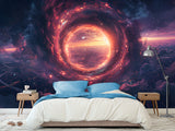Non-Woven Wall Mural for Living Room, Bedroom, or Office — "Fantastic Portal in Space"