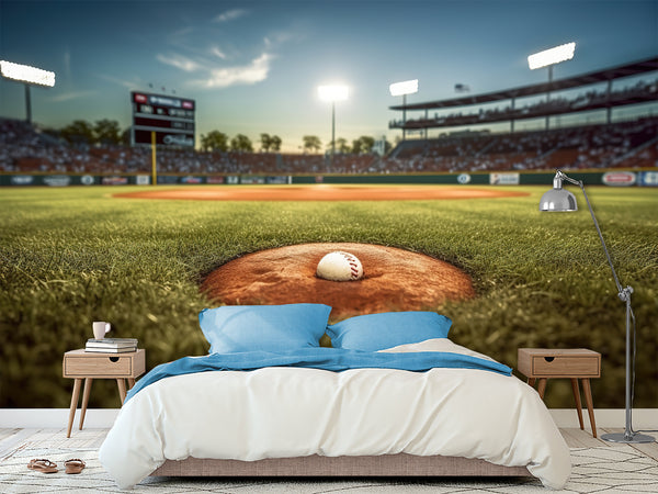Sport Print Self-Adhesive Wall Murals Full Wall Sports Theme For Office, Hall, Gym "Baseball Field"
