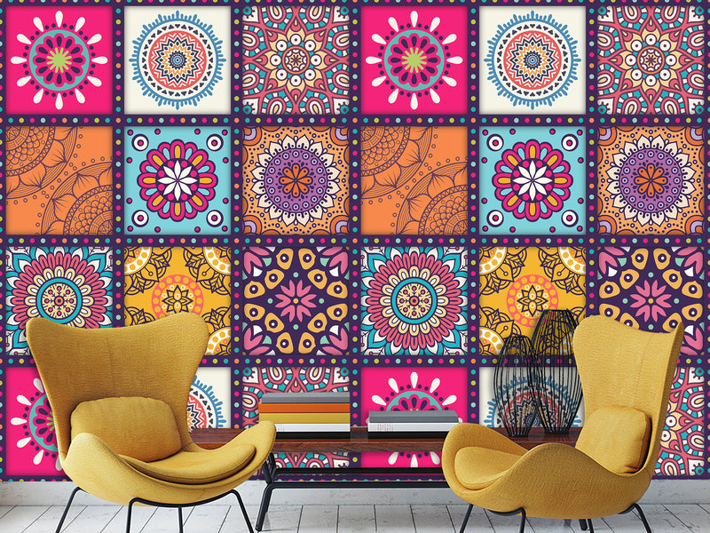 Geometric Design For Home Peel and Stick Wall Mural Mandala For Office, Bedroom, Living Room