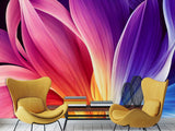 Non-Woven Photo Wallpaper For Bedroom, Living Room "Abstraction: Colorful Petals Of Energy"