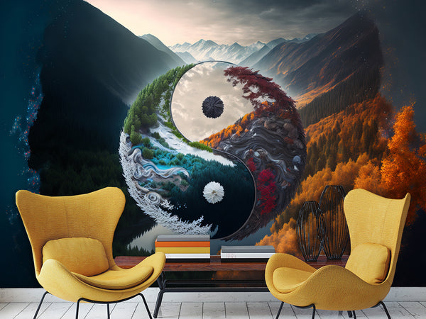 Traditional Wall Mural – “Yin and Yang symbol" – Home Decor for Living Room Bedroom
