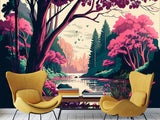 Art Print Non-Woven Wall Mural "Spring Landscape" for Living Room, Kids Room, Decor for Office, Bedroom 🌸
