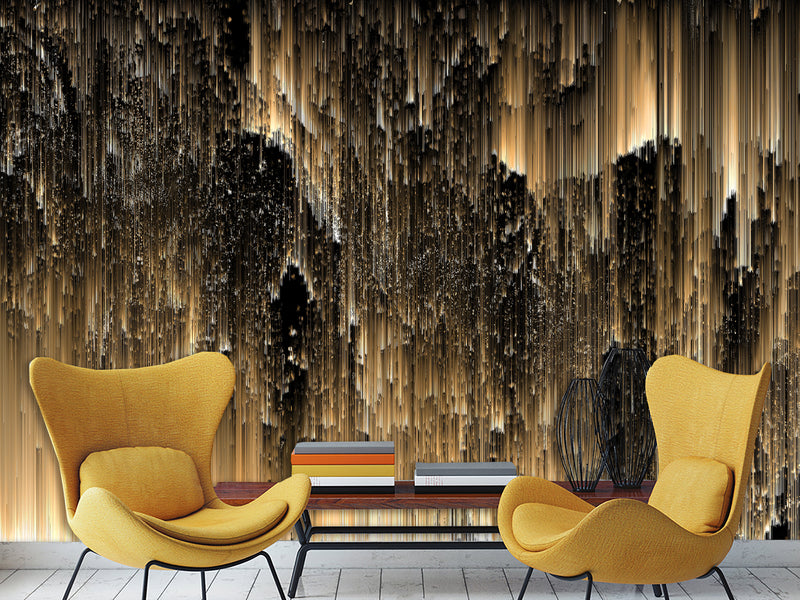 Wall mural Peel and Stick vinyl Wallpaper “Golden rain" Wallpaper for For Home decor, Bedroom