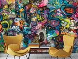 Art Print On The Wall Self-Adhesive Wallpaper "Funk Graffiti", Mural For Bedroom, Living Room, And Creative Design For Teen Room 🎨