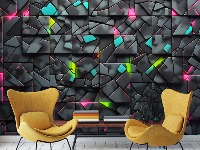 Modern prints for the office, living room, and game room Non-woven photo wallpaper with a 3D effect