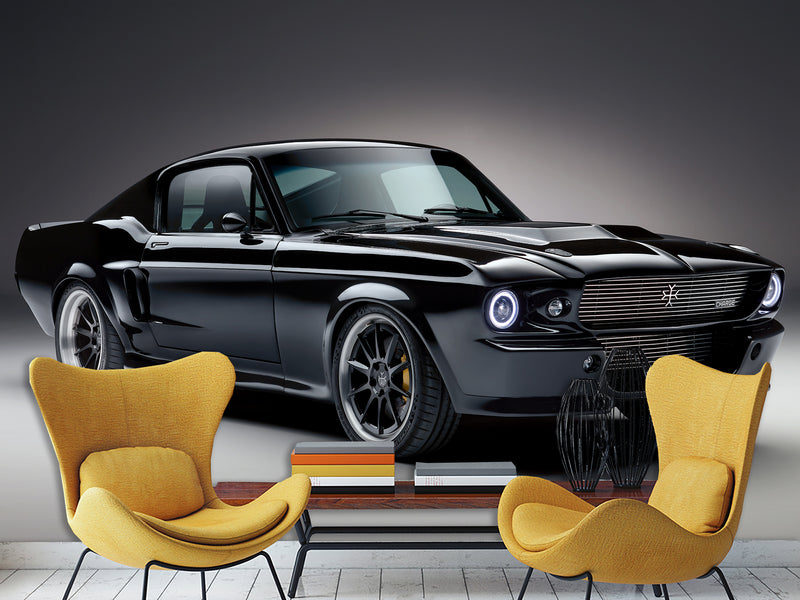 Peel and stick Wall Mural Inspired by Ford Mustang – Bold Wallpaper for Room/Garage/Gym