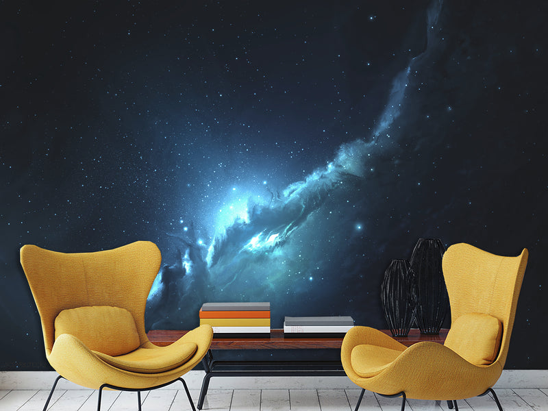 Peel and Stick Wall Mural Full-Wall Art Wallpaper "Space Nebula Surrounded by Stars" Decor For Bedroom