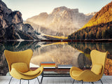 Natural Print Stunning Landscape Traditional Wall Murals for Living Room, Office, Study Full Wall Design "View of Lake Braies" 🌿