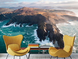 Coastal Design Full-Wall Wallpaper. Non-woven Wallpaper for Lounge or Living Area. View of the Irish Coast, Nature Print