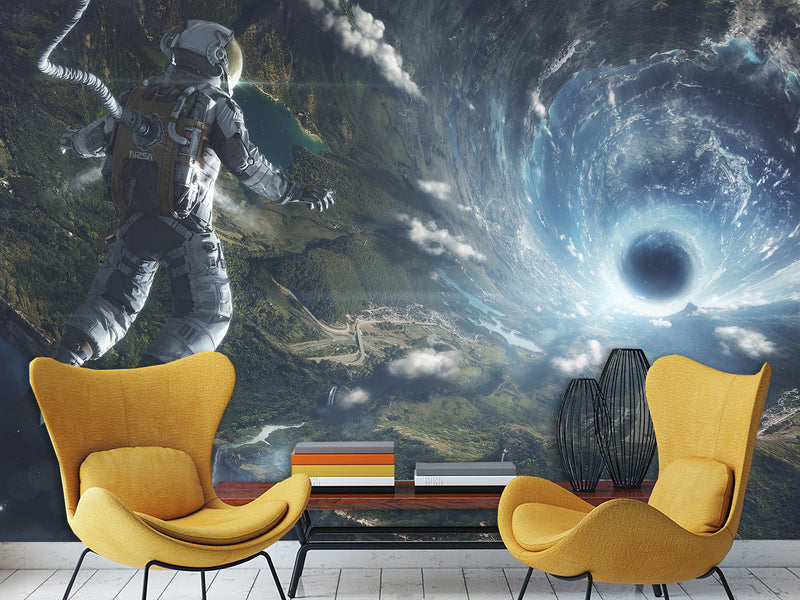 Premium Non-Woven Photo Wallpaper – "Astronaut In Infinite Space" Cosmic Wall Mural