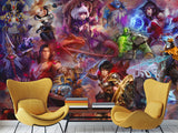 Premium Non-Woven Eco-Friendly Wall Murals – "Characters in Their Glory" Anime Style for Office or Bedroom