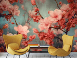 Floral Print 3D Non-Woven Photo Wallpaper for a Cozy Living Room or Bedroom – "Blooming Sakura"