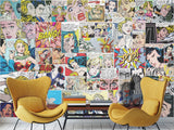 Wall mural 3D self-adhesive in the bedroom, kitchen, hall “Pop art comic”
