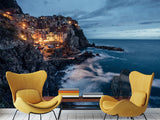 Unique Print For Home Design Self-Adhesive Wall Mural Full Wall Design For Living Room, Bedroom, Lounge Area "City On Sloping Mountains By The Sea"