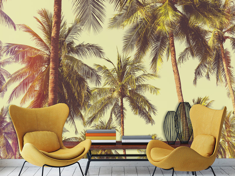 Self-Adhesive Wall Mural Print of Los Angeles Palm Trees for Living Room or Bedroom