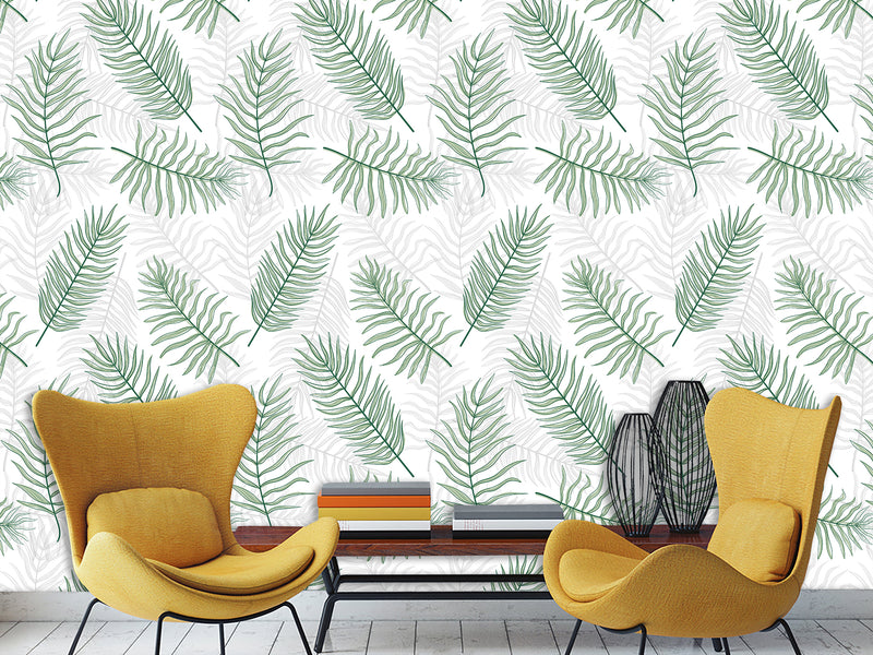 Traditional Wall Murals "Palm Leaves On White Background"  Unique Print For Bedroom  Living Room Kids Room🌿