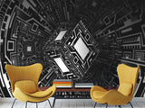 Stylish Design Non-Woven Wallpaper For Office, Hall, Living Room "Cube" 🔲