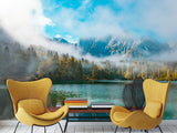 Non-Woven Mural For Lounge Area, Bedroom, Or Reception "Lake" Full Wall Design Wallpaper
