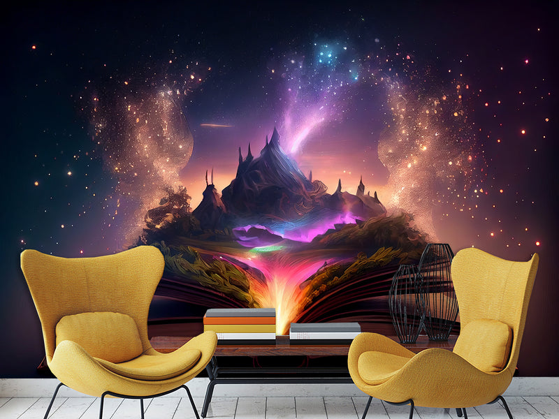 Fairy-Tale Living Room, Kids' Room Traditional Wallpaper To Inspire Imagination And Creativity "Opening The Book Of World Secrets" 📖✨