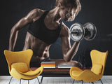Sports Theme Self-Adhesive Wallpaper With Design For Gym, Photo Wallpaper "Sports And Training"
