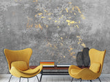 Traditional Full Wall Mural – Concrete and Gold Abstract Wall Design for Gym or Office