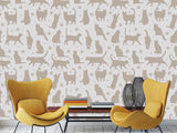High-Quality Full-Wall Self-Adhesive Wallpaper — Decor for Office, Venue, or Bedroom "Cat Silhouettes"