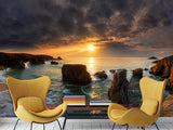 High-Quality Self-Adhesive Wall Mural For Living Room, Lounge Area "Sea Cliffs In The Sunset Glow"